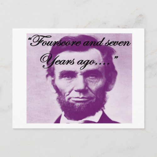 Abe Lincoln Fourscore and Seven Years Ago Postcard