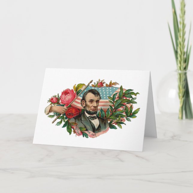 Abe Lincoln Garland Flag Card (Front)