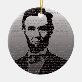 Abe Lincoln Gettysburg Address Ceramic Ornament