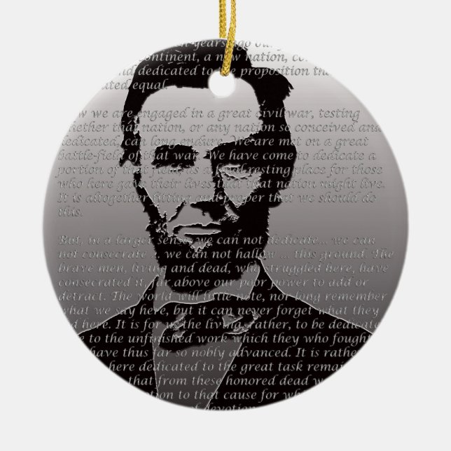 Abe Lincoln Gettysburg Address Ceramic Ornament (Front)