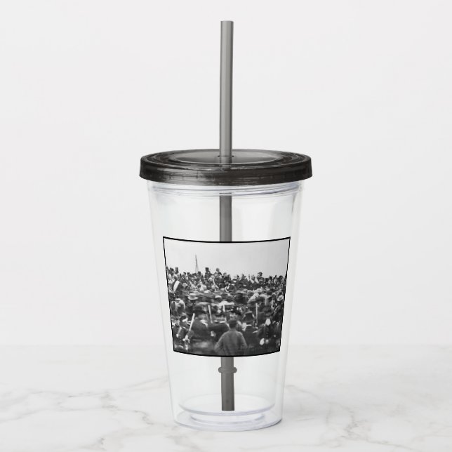 Abe Lincoln Gettysburg Address: End of Civil War Acrylic Tumbler (Front)