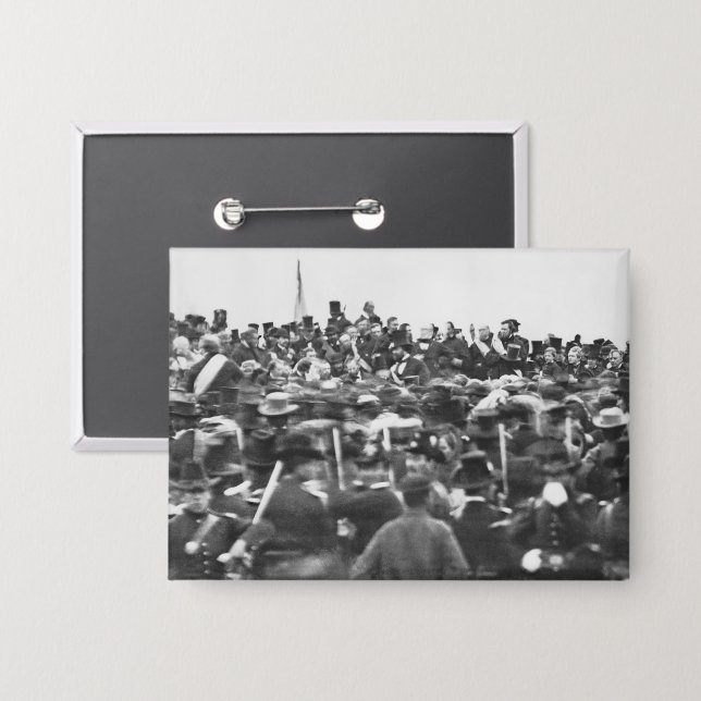 Abe Lincoln Gettysburg Address: End of Civil War Button (Front/Back)