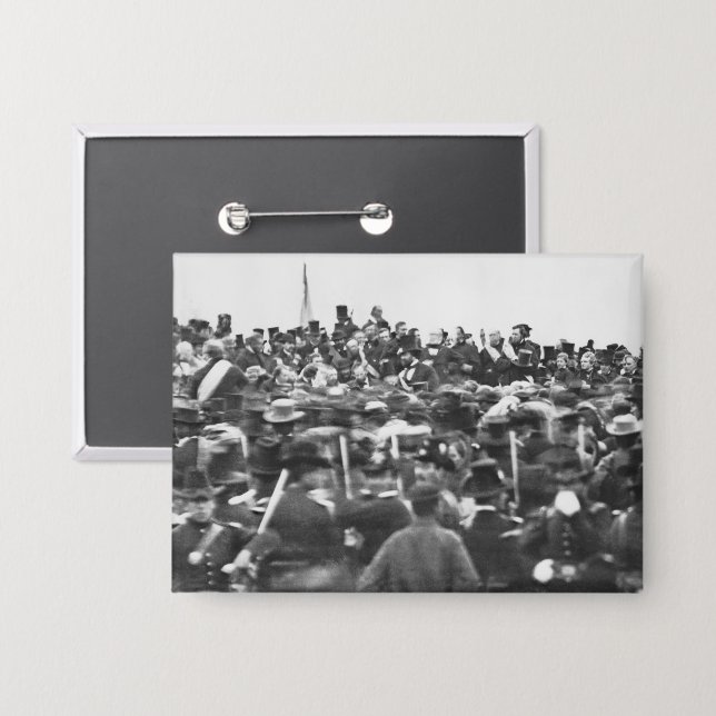 Abe Lincoln Gettysburg Address: End of Civil War Button (Front/Back)