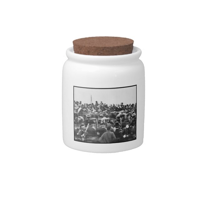 Abe Lincoln Gettysburg Address: End of Civil War Candy Jar (Front)