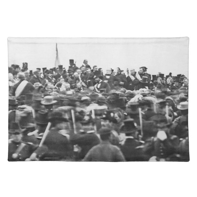 Abe Lincoln Gettysburg Address: End of Civil War Cloth Placemat (Front)