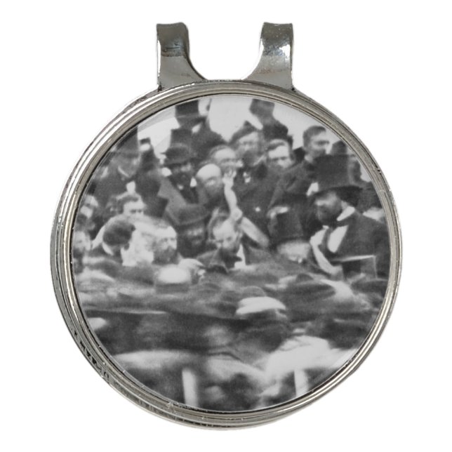 Abe Lincoln Gettysburg Address: End of Civil War Golf Hat Clip (Front)