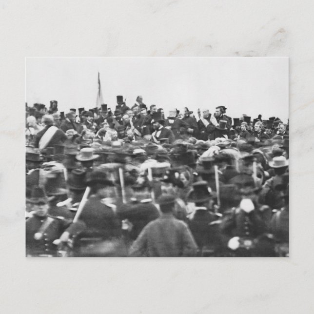 Abe Lincoln Gettysburg Address: End of Civil War Postcard (Front)