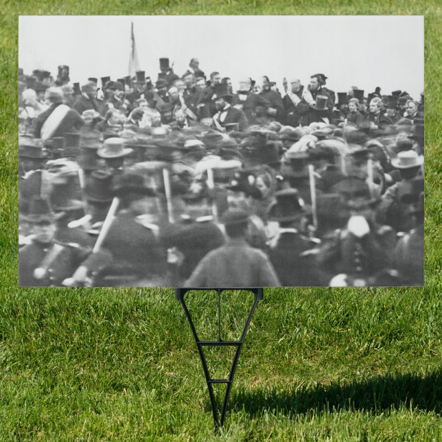 Abe Lincoln Gettysburg Address: End of Civil War Sign (Insitu)