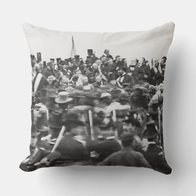 Abe Lincoln Gettysburg Address: End of Civil War Throw Pillow (Front)