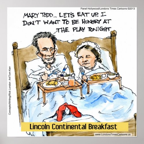 Abe Lincoln  Mary Todd In Bed Funny Poster