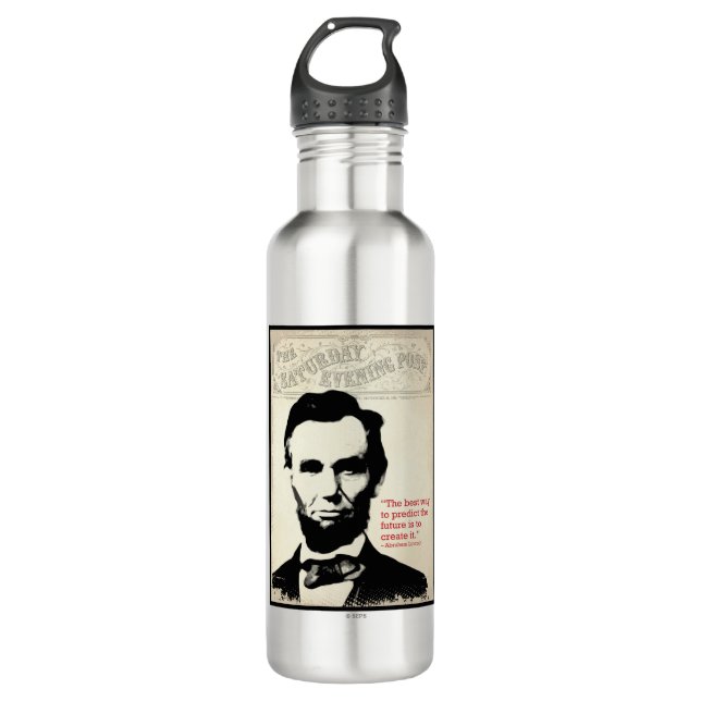 Abe Lincoln Quote Stainless Steel Water Bottle (Front)