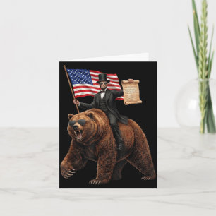 Abe lincoln riding bear with declaration funnyAbe Card