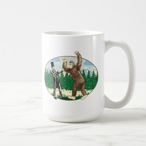 ABE LINCOLN SASQUATCH HUNTER _ Funny Bigfoot Logo Coffee Mug