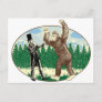 ABE LINCOLN: SASQUATCH HUNTER - Funny Bigfoot Logo Postcard