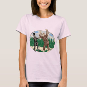 ABE LINCOLN: SASQUATCH HUNTER - Funny Bigfoot Logo T-Shirt