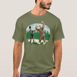 ABE LINCOLN: SASQUATCH HUNTER - Funny Bigfoot Logo T-Shirt