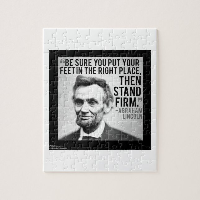 Abe Lincoln & "Stand Firm" Quote Jigsaw Puzzle (Vertical)