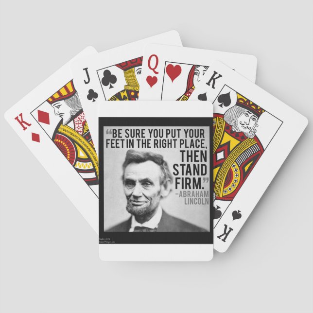 Abe Lincoln & "Stand Firm" Quote Poker Cards (Back)