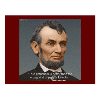 Abe Lincoln "True Piety" Quote Postcard