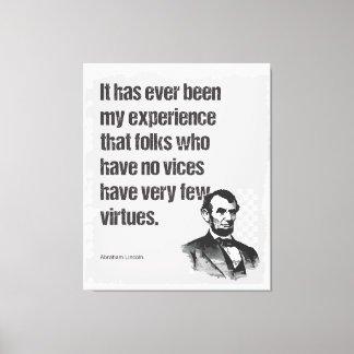 Abe Lincoln Vice & Virtue Quote Art Canvas Print