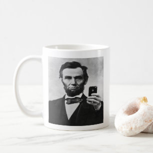 Abe Lincoln with Cell Phone Coffee Mug