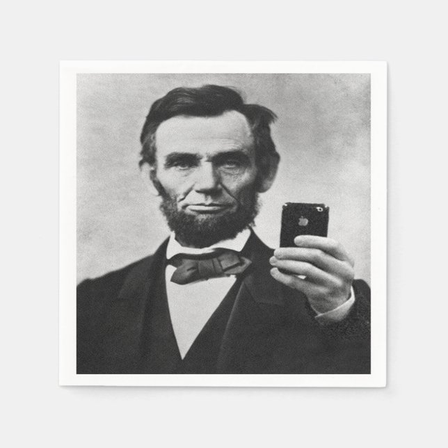 Abe Lincoln with Cell Phone Napkins (Front)