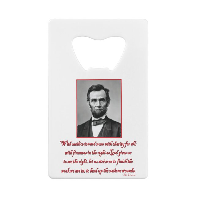 Abe-Malice-toward-none Credit Card Bottle Opener (Back)