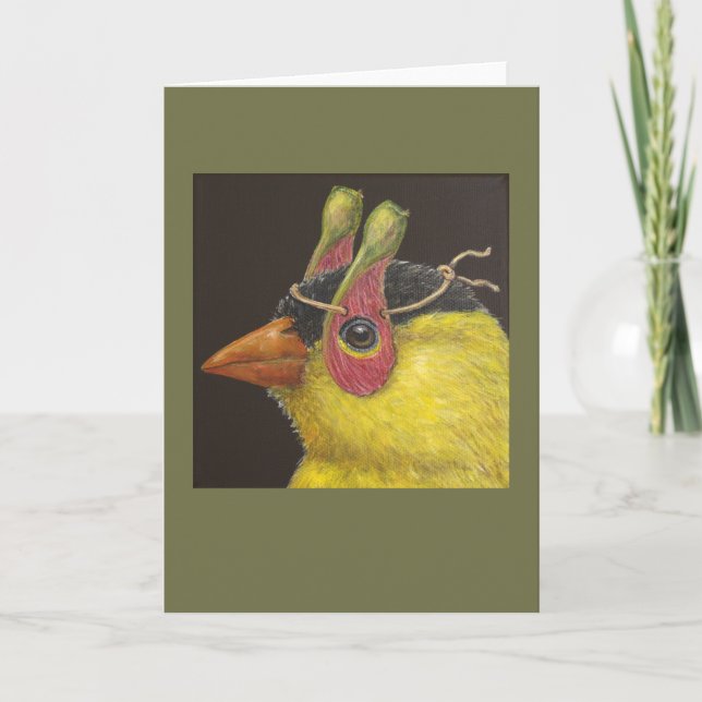 Abe the goldfinch greeting card (Front)