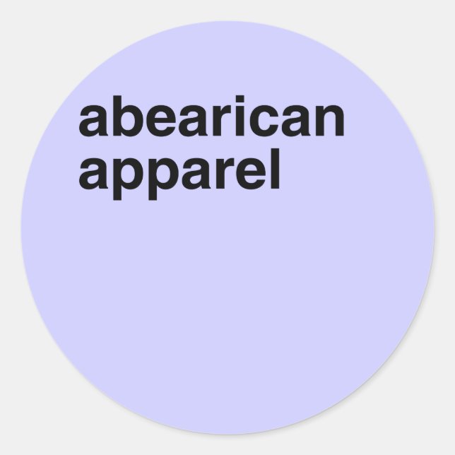 Abearican Apparel Classic Round Sticker (Front)