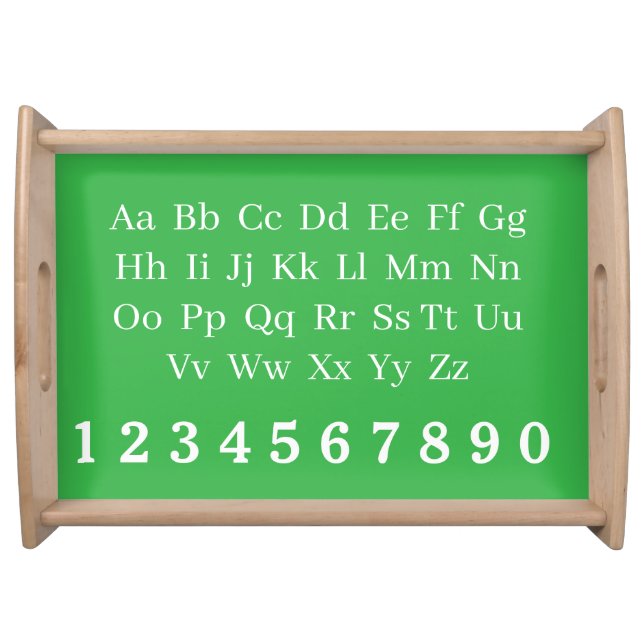 abecedario y numeros  serving tray (Front)