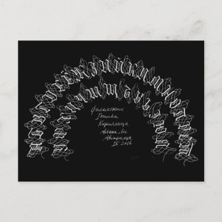abecedary alphabet calligraphy cyrillic postcard