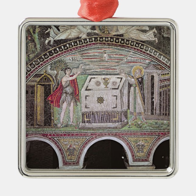 Abel and Melchisedech offering at the Altar Metal Ornament (Front)