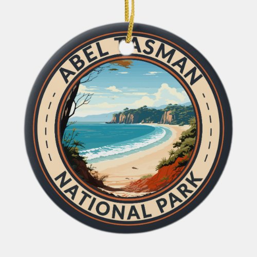 Abel Tasman National Park New Zealand Travel Retro Ceramic Ornament