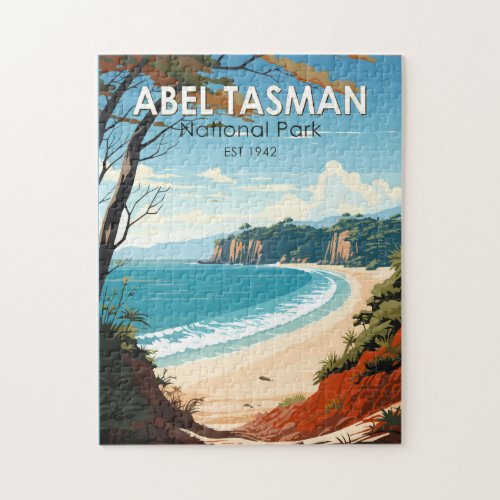 Abel Tasman National Park New Zealand Travel Retro Jigsaw Puzzle