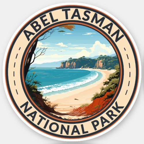 Abel Tasman National Park New Zealand Travel Retro Sticker