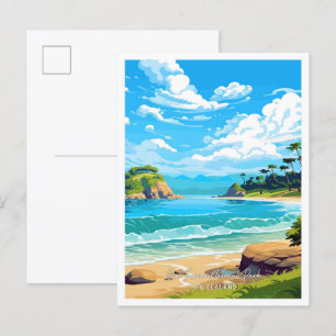 Abel Tasman National Park Travel illustration Postcard