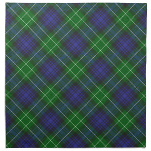 Abercrombie Blue Green Tartan Plaid Scottish Cloth Napkin