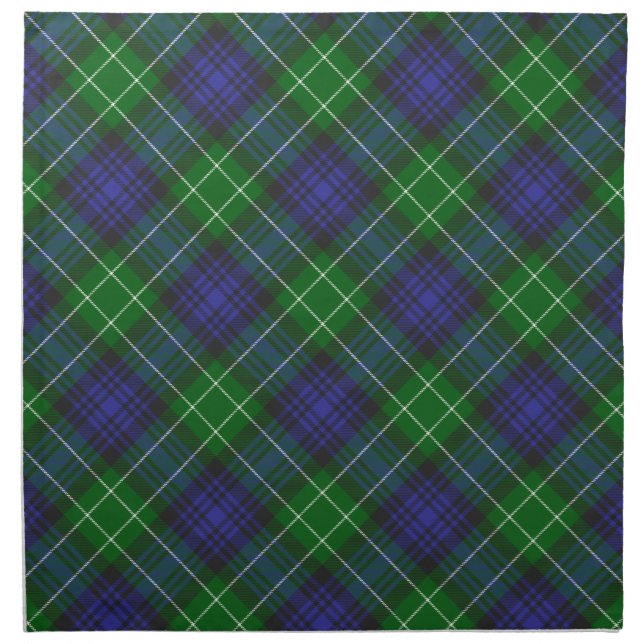 Abercrombie Blue Green Tartan Plaid Scottish Cloth Napkin (Front)