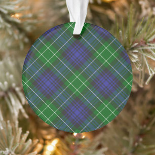 Abercrombie Blue Green Tartan Plaid Scottish Ornament