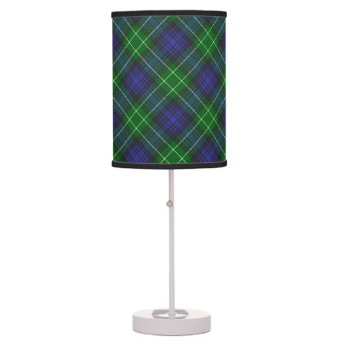 Abercrombie Blue Green Tartan Plaid Scottish Table Lamp