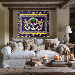 Abercrombie Clan Badge Personalized Blue Tapestry