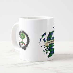 Abercrombie Clan Badge & Tartan Map Giant Coffee Mug