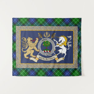 Abercrombie Clan Badge & Tartan Personalized Tapestry