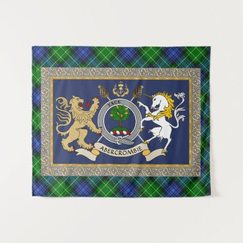 Abercrombie Clan Badge & Tartan Personalized Tapestry