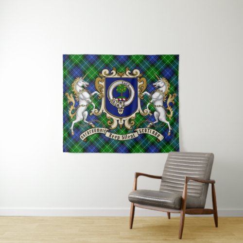 Abercrombie Clan Badge & Tartan Tapestry