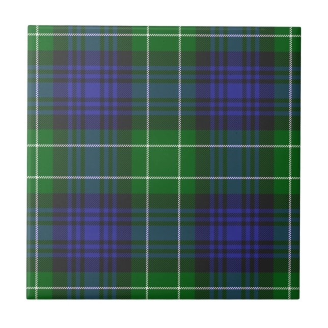 Abercrombie Clan Hunting Tartan Plaid Ceramic Tile (Front)