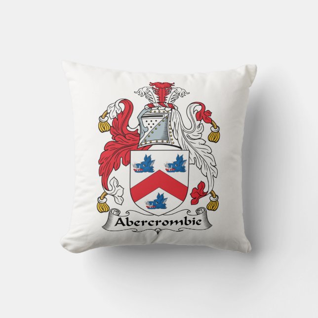 Abercrombie Family Crest Throw Pillow (Front)