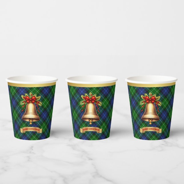 Abercrombie Personalized Tartan Christmas Paper Cups (Multi)