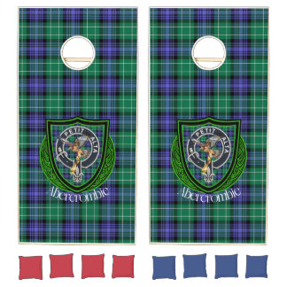 Abercrombie Scottish Clan Tartan and Crest Cornhole Set