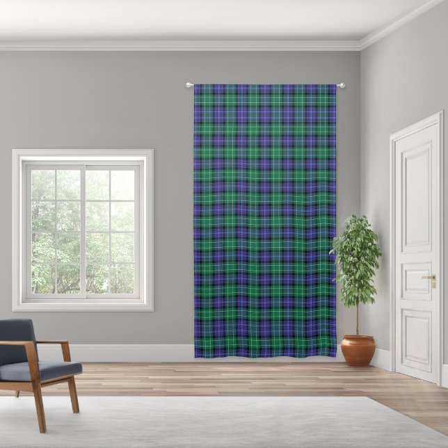 Abercrombie Scottish Tartan Green White Purple Blackout Curtains (Wide)